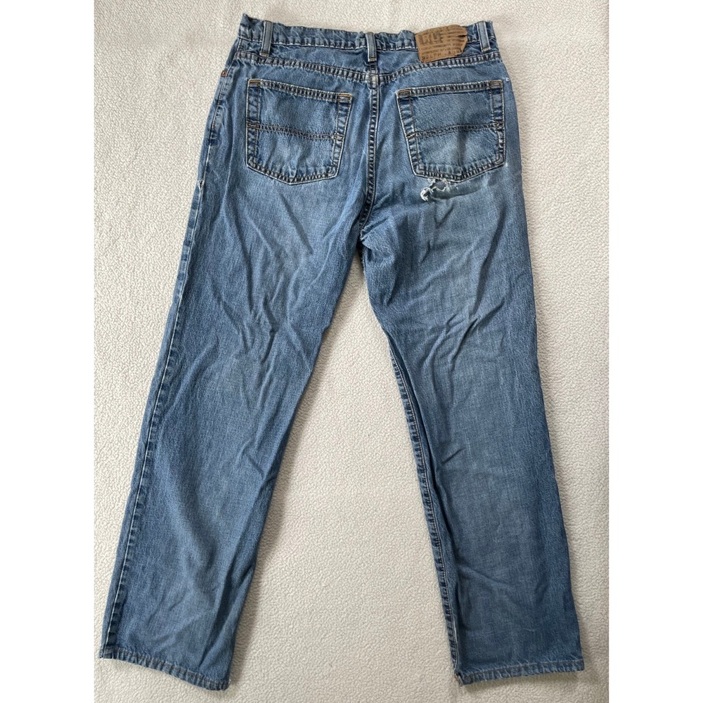 Polo Jeans Co. Mens 8 Relaxed Jean Blue Denim Distressed Faded Medium Wash Holes - Picture 4 of 16